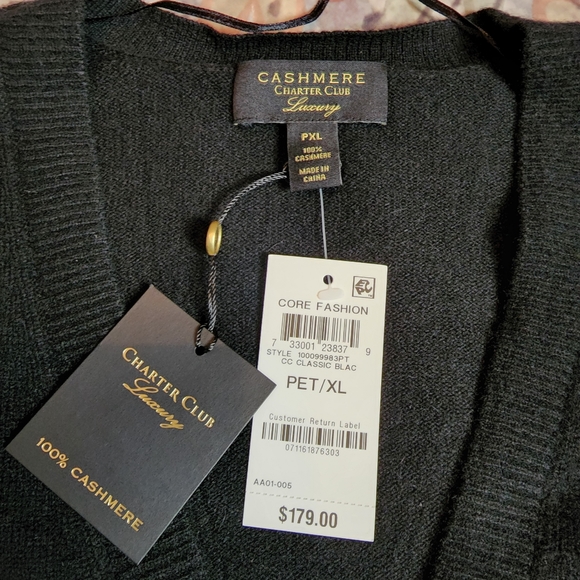 NWT Petite Charter Club Luxury Cashmere Cardigan - Picture 10 of 12